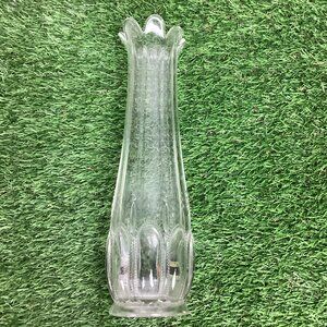Vintage Clear Glass Vase Scalloped Top 11.5"